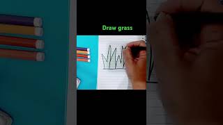 how to draw grass Easy grass drawing [upl. by Xuagram953]