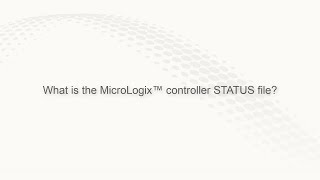 Micro Control modernization  MicroLogix™ migration STATUS file [upl. by Enaillil153]