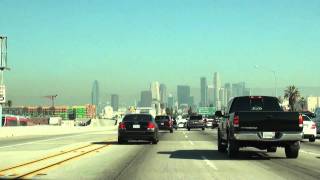 Northbound I110 Harbor Freeway in Los Angeles CA [upl. by Lorianna929]