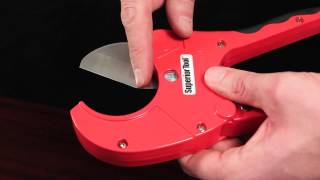 Superior Tool OneHanded 2quot PVC Ratcheting Cutter [upl. by Nivac591]