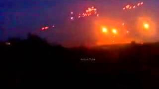 War in Ukraine Night battle near Donetsk city Eastern Ukraine [upl. by Prudie]