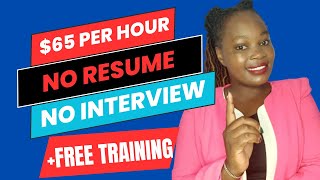 Earn 65 PER HOUR  No Resume No Interview Remote Jobs That You Can Start Today 2024 – Worldwide [upl. by Einnep290]