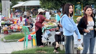 Cambodia Walking Tour 4K  Relaxing Walk Visit Phnom Penh City Khmer Real Life 2024 [upl. by Burnsed]