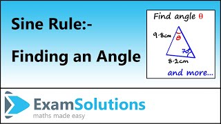 Sine rule Finding an Angle  ExamSolutions Maths Revision [upl. by Yelloh703]