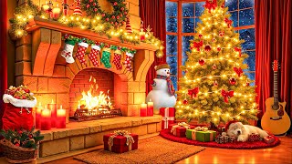 Beautiful Cozy Christmas Fireplace Ambience🎄Christmas Fireplace Music ☃️Christmas Fireplace Ambience [upl. by Ateuqram]