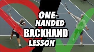 Tennis Lesson One Handed Backhand Technique  Drills and Tips [upl. by Capone]