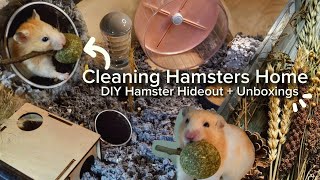 Cleaning My Hamsters Enclosure  Unboxings  amp DIY hamster Project 🐹 [upl. by Halludba]