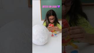 DIY arte para fazer em casa nas férias com balão 🎈 🖌️ [upl. by Wolbrom537]