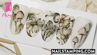 Handpainted autumn nail art nailstampingcom [upl. by Marella]