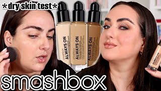 NEW SMASHBOX ALWAYS ON SKINBALANCING FOUNDATION Dry Skin Wear Test [upl. by Nolyarg]