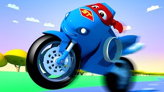 The motorbike truck  Carl the Super Truck  Car City  Cars and Trucks Cartoon for kids [upl. by Dwyer]