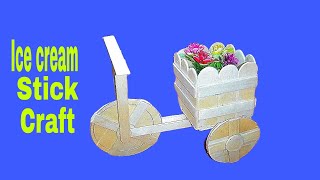 DIY bicycle using ice cream stick । cute bicycle from waste popsicle stick [upl. by Demmy63]