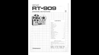 PIONEER RT909 VINTAGE REEL TO REEL TAPE DECK OWNER USER OPERATION INSTRUCTION MANUAL 4K [upl. by Tneicniv321]