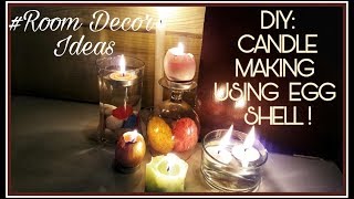 EASY CANDLE MAKING  HOME  DIY EGG SHELL CANDLE [upl. by Lenka]