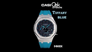 CUSTOM Tiffany Blue Casio oak CasiOak GA2100 GShock Watch Royal Oak AP NEON [upl. by Tremayne313]