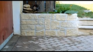 How to make a fake stone wall with the CCJ Sprayer of JPF Company DIY [upl. by Vod933]