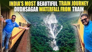 Train journey to DUDHSAGAR FALLS  Kolkata to Goa AMRAVATI Express  SCENIC Train Journey [upl. by Arahsak]