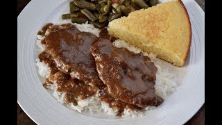 SOUTHERN STYLE RICE AND GRAVY STEAKS  HOW TO MAKE GRAVY [upl. by Noerb]