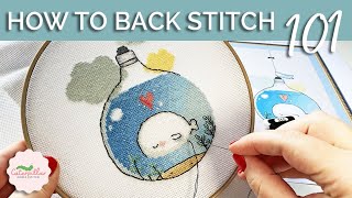 Cross Stitching 101 How to Back Stitch  Caterpillar Cross Stitch [upl. by Erasmus]