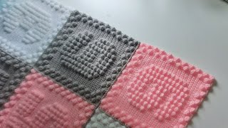 crochet bobble stich number baby blanket 1to 9 now complete 🙂🙂 [upl. by Crow289]