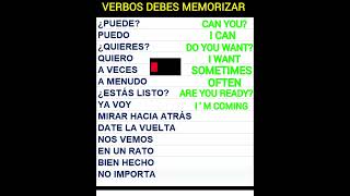 Los verbos deben MEMORIZAR ingles frases inglesnativo [upl. by Amelie398]