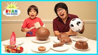 Chocolate Food vs Real challenge with Ryan ToysReview [upl. by Hewes]