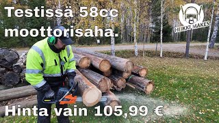 Testissä Vevor 58cc moottorisaha 10599 € toimitettuna ja alekoodilla 5  vielä pois [upl. by Anaimad]