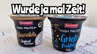 Ehrmann zuletzt High Protein Grieß Pudding und Joghurt Stracciatella im Test [upl. by Suk]