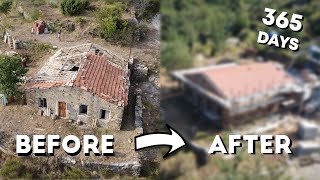 ONE YEAR TIMELAPSE in 45 minutes  COUPLE RENOVATING 100 yo ITALIAN STONE HOUSE [upl. by Cherey]