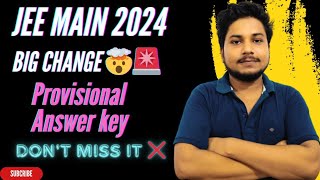 Major Update 🚨🤯 Provisional Answer Key🔥 Jee main 2024🤟  Jee mains 2024 Provisional Answer key 👍👍 [upl. by Verla187]