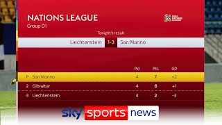 San Marino promoted to Nations League C after 31 win over Liechtenstein [upl. by Ettevi46]