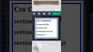 𝐂𝐬𝐬 𝐀𝐮𝐭𝐨𝐦𝐚𝐭𝐢𝐜 𝐂𝐨𝐮𝐧𝐭𝐞𝐫𝐬  css automatic counters webdesign form html style Educationslearning [upl. by Adnav]