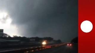 Into Darkness Dramatic video of driver entering tornado zone in Arkansas [upl. by Tessil]