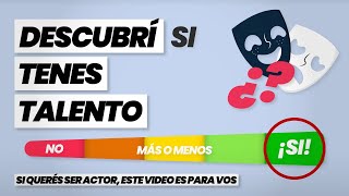 ¿Realmente tenés TALENTO para ACTUAR 🎭 COMPROBALO AHORA ✔️ [upl. by Bicknell]