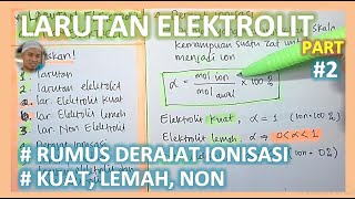 24 LARUTAN ELEKTROLIT Derajat ionisasi disosiasi non elektrolit kuat lemah  kimia 10 BAKUL PULSA [upl. by Hogue144]