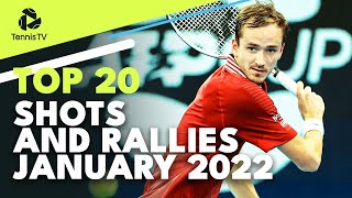 Top 20 ATP Tennis Shots amp Rallies January 2022 [upl. by Sucramel]