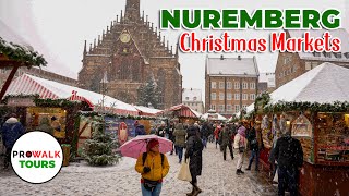 Christmas Markets of Nuremberg Germany  Day Walk  4K 60fps with Captions Nürnberg [upl. by Anastase]