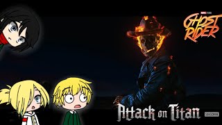 Aot react to Ghost Rider  Gacha reacts [upl. by Aitnyc]