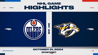 NHL Highlights  Oilers vs Predators  October 31 2024 [upl. by Aed]