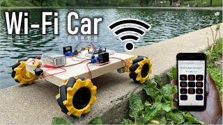 Smartphone controlled WiFi car  esp32  Mecanum wheels [upl. by Aicelf989]