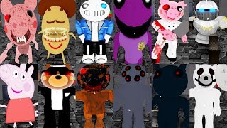 Roblox Piggy ALL JUMPSCARES ANIMATION  Roblox Piggy Custom Purple Guy [upl. by Ariait]