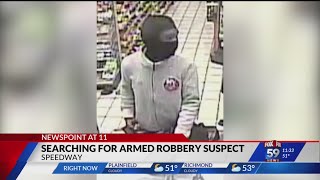 Speedway Police looking for armed suspect in two gas station robberies [upl. by Yttel]