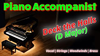 Deck the Halls Modern Harmony  Piano Accompaniment  Sheet music duet  D Major [upl. by Eelsew]