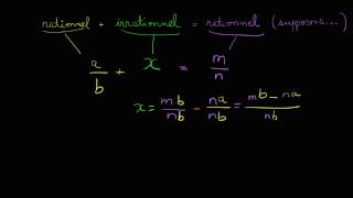 Démonstration que la somme dun rationnel et dun irrationnel est irrationnelle [upl. by Erny]
