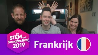 Eurovision 2019 France – Reaction video in Dutch  Songfestivalbe [upl. by Schilt]