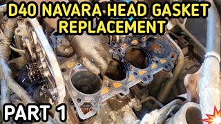 2011Nissan NavaraFrontier d40Cylinder Head Gasket Replacement Yd25 PART 1 [upl. by Tolmach]