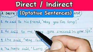 Direct amp Indirect Speech  Optative Sentences  ELT  Grammar  Narration LinguaFranca1 [upl. by Kerat]