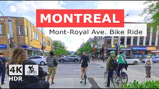 4K  MontRoyal Ave Bike Ride  Montreal Canada 2024 🇨🇦 [upl. by Aivato17]