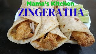 ZINGERATHA  ZINGERATHA ROLL RECIPECHICKEN ZINGER ROLL RECIPE BY MAMAS KITCHEN [upl. by Bremen]