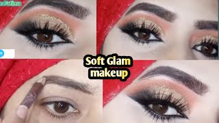 Soft Glam Eyeshadow Tutorial Cut Crease Makeup tutorial Hooded Eyesbridal makeup [upl. by Llerred]